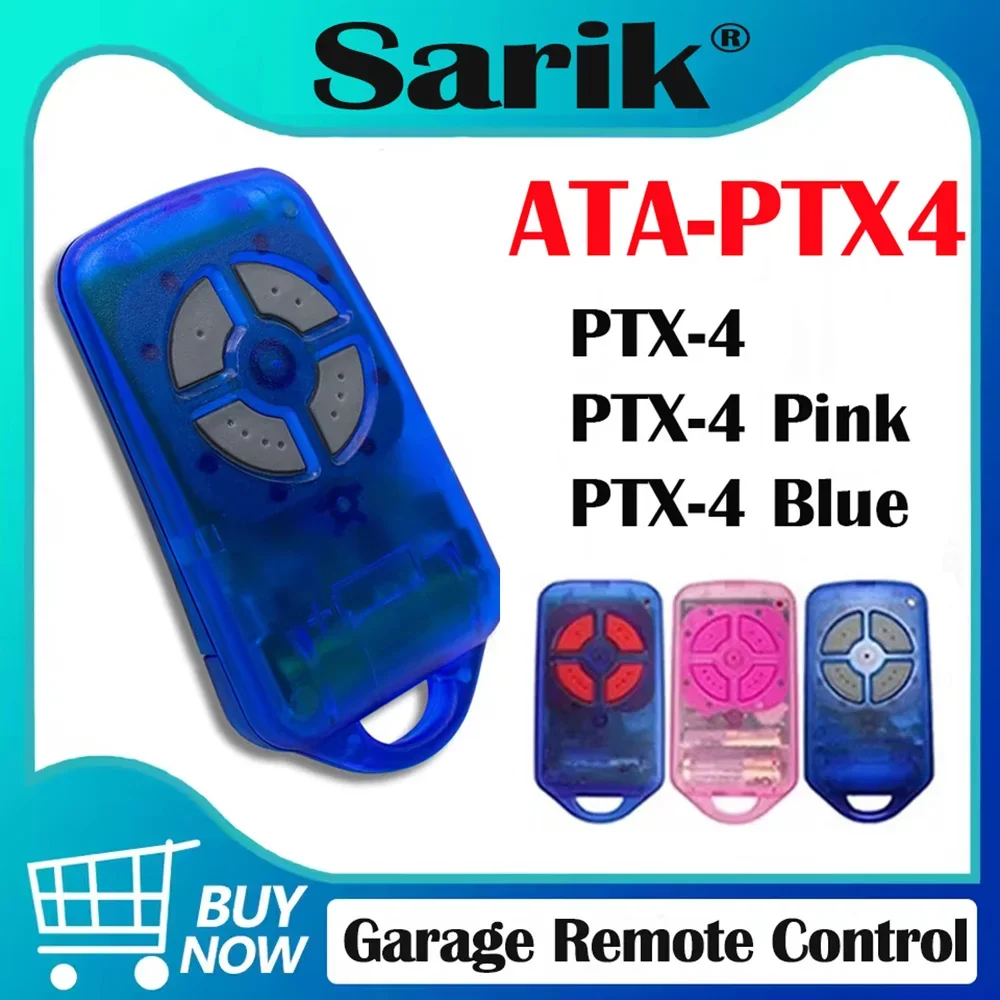 PTX4-4 Gate Garage Door Remote Control Replacement 433.92MHz Rolling Code Garage Door Opener Remote