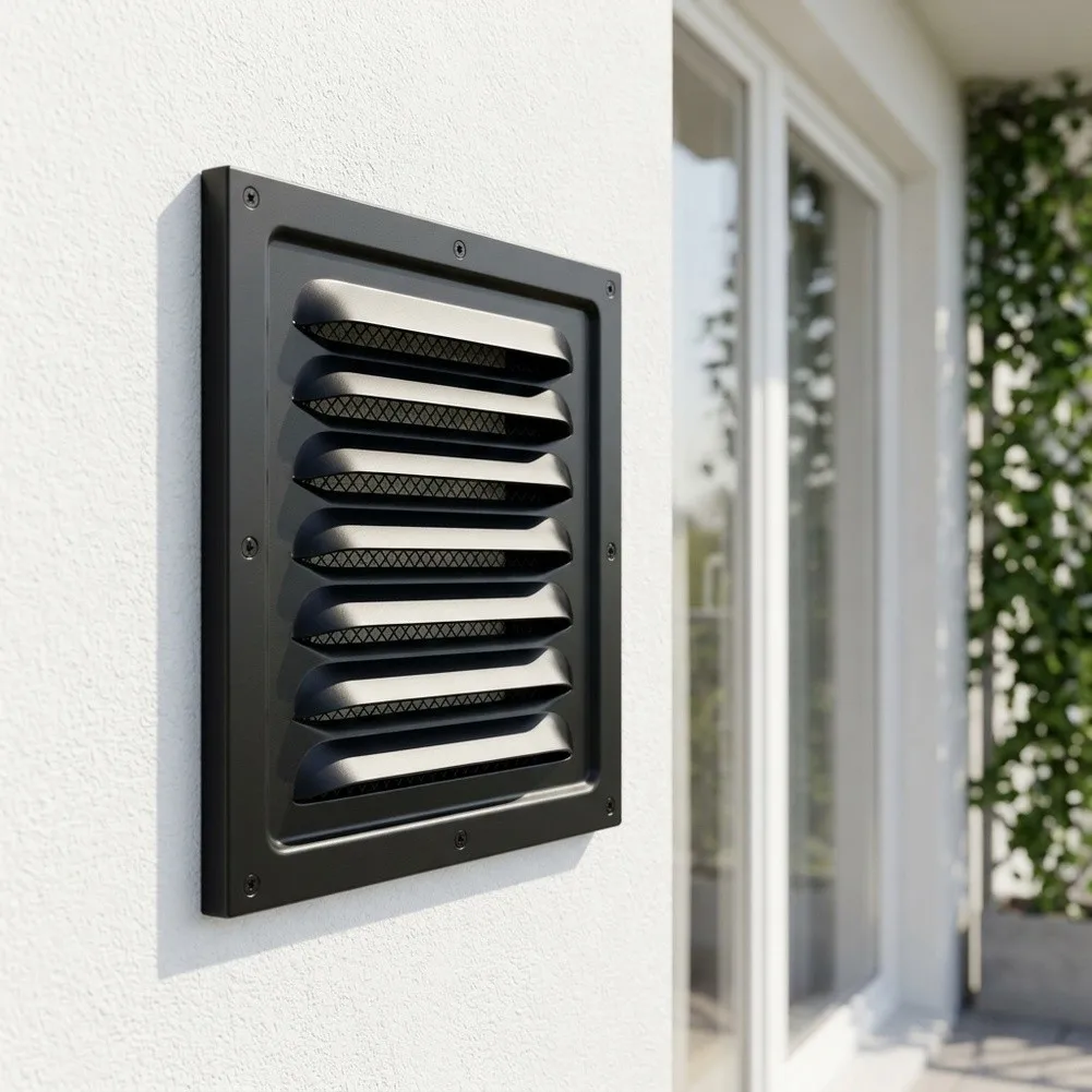 Metal Louver Vent Cover RainProof Heat Dissipation Grille Air Outlet For Exterior Wall Ventilation System Home Improvement 25cm