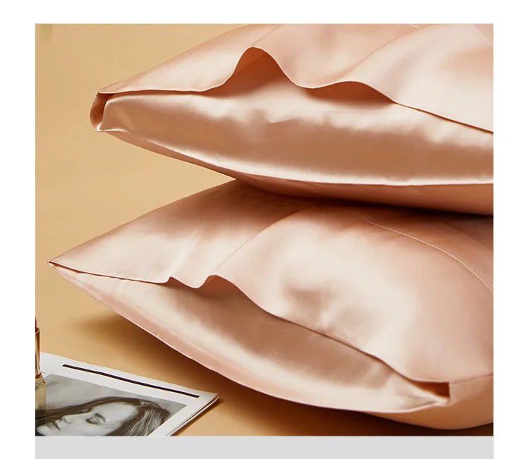 Solid Color 25mm Double-Sided Silk Pillowcase Envelope Style 100% Heavy-Duty Mulberry Silk Beauty Pillowcase
