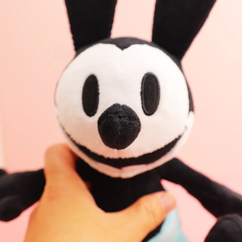 Süße Disney Black Oswald The Lucky Rabbit Stofftier Plüschtiere Weiche Cartoon Hase mit langen Ohren Puppen Kinder Geburtstagsgeschenk