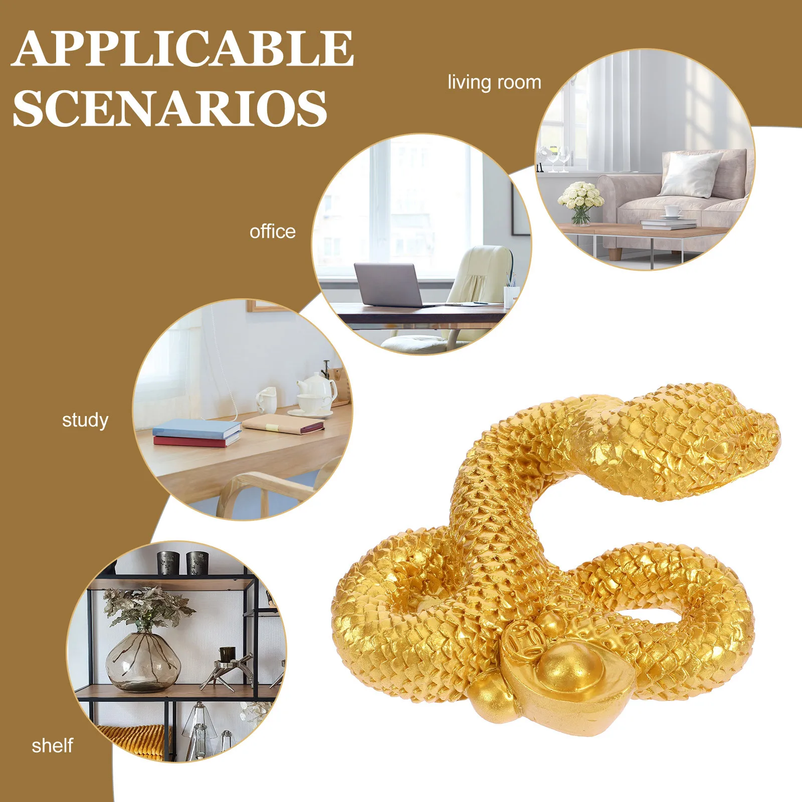 

Vintage Resin Snake Statue Vitality Enhancing Indoor Space Matching Desktop Decoration Gift Resin Snake Statue