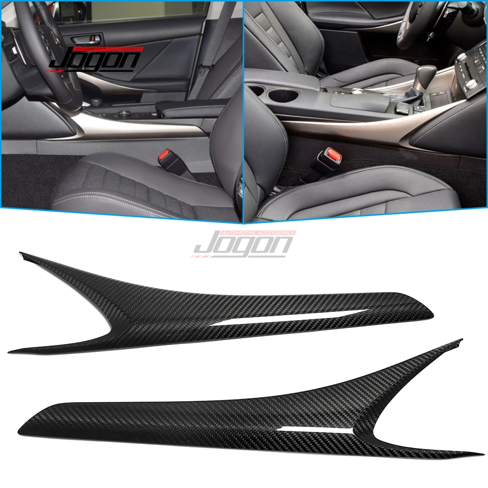 2pcs Real Carbon Fiber For LEXUS IS IS250 IS300 IS350 Turbo 2014-2017 Car Centre Console Gear Shift Panel Side Strip Cover Trim