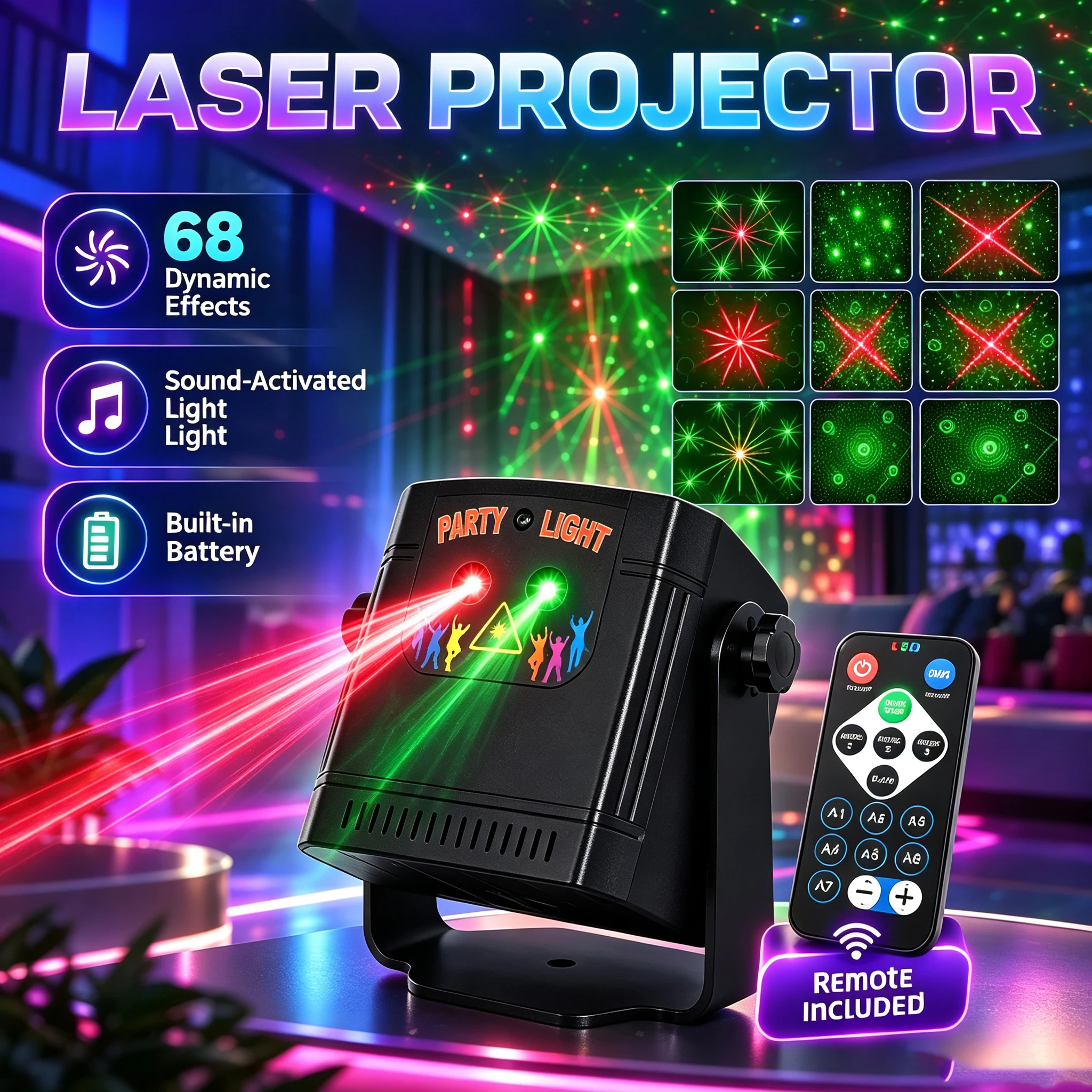 Lighting Effect Home Decor - 68 Pola Lampu Proyektor untuk Pesta,