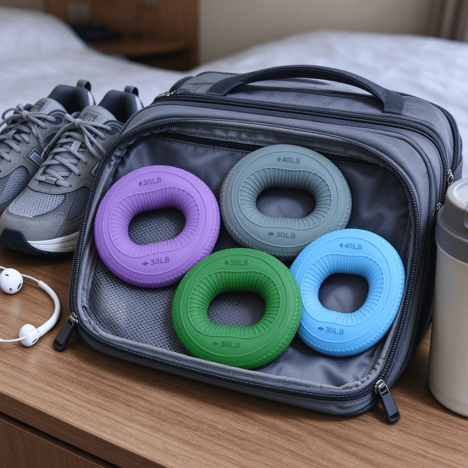 Portable Silicone Hand Gripper Ring Dual-Sided Resistance Hand Trainer for Rehabilitation & Finger Workout