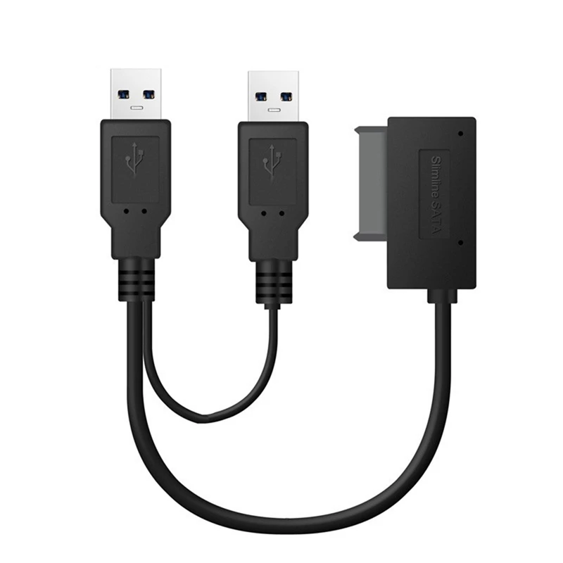 Kabel SATA 1 buah dengan catu daya USB 2.0 eksternal untuk Laptop CD-ROM DVD-ROM adaptor aneh