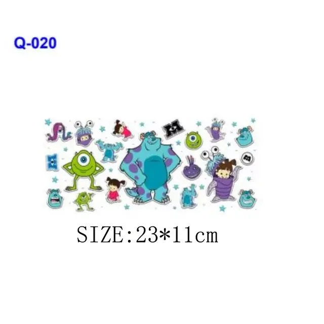 1pcs monster university 16oz DTF Sticker Cups Personalize UV Wrap Transfer DIY Logo Selfadhesive Waterproof