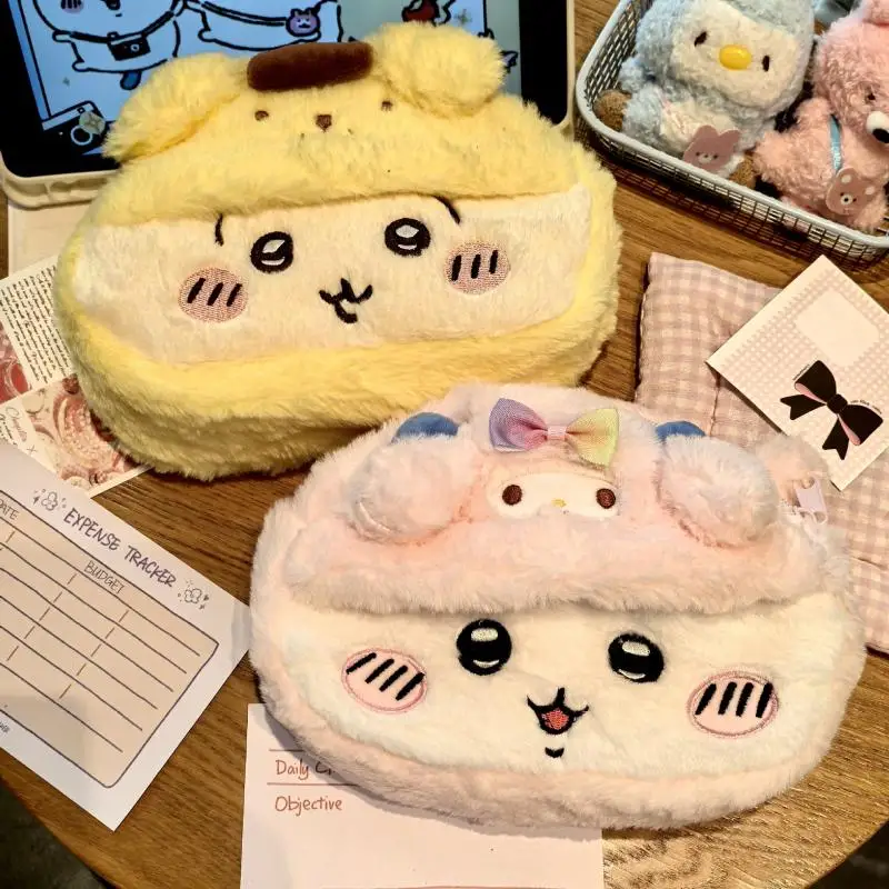 Anime Chiikawa Astuccio per penne in peluche Cartoon Usagi Hachiware Scatola di cancelleria Chiikawa Astuccio per penne di grande capacità Regali di cancelleria per studenti