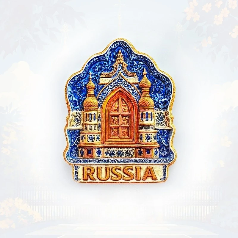 Russian Stained Glass Fridge Magnet - 3D Orthodox Church Souvenir Byzantine Art Decor Unique Eurasian Gift
