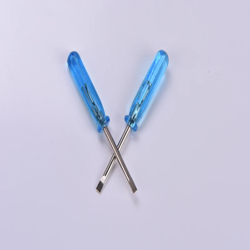 1Pc 2.0MM Screwdriver Slotted Screwdriver Repair Transparent Handle Metal Screw Driver Disassemble Tool For Mobile Phone