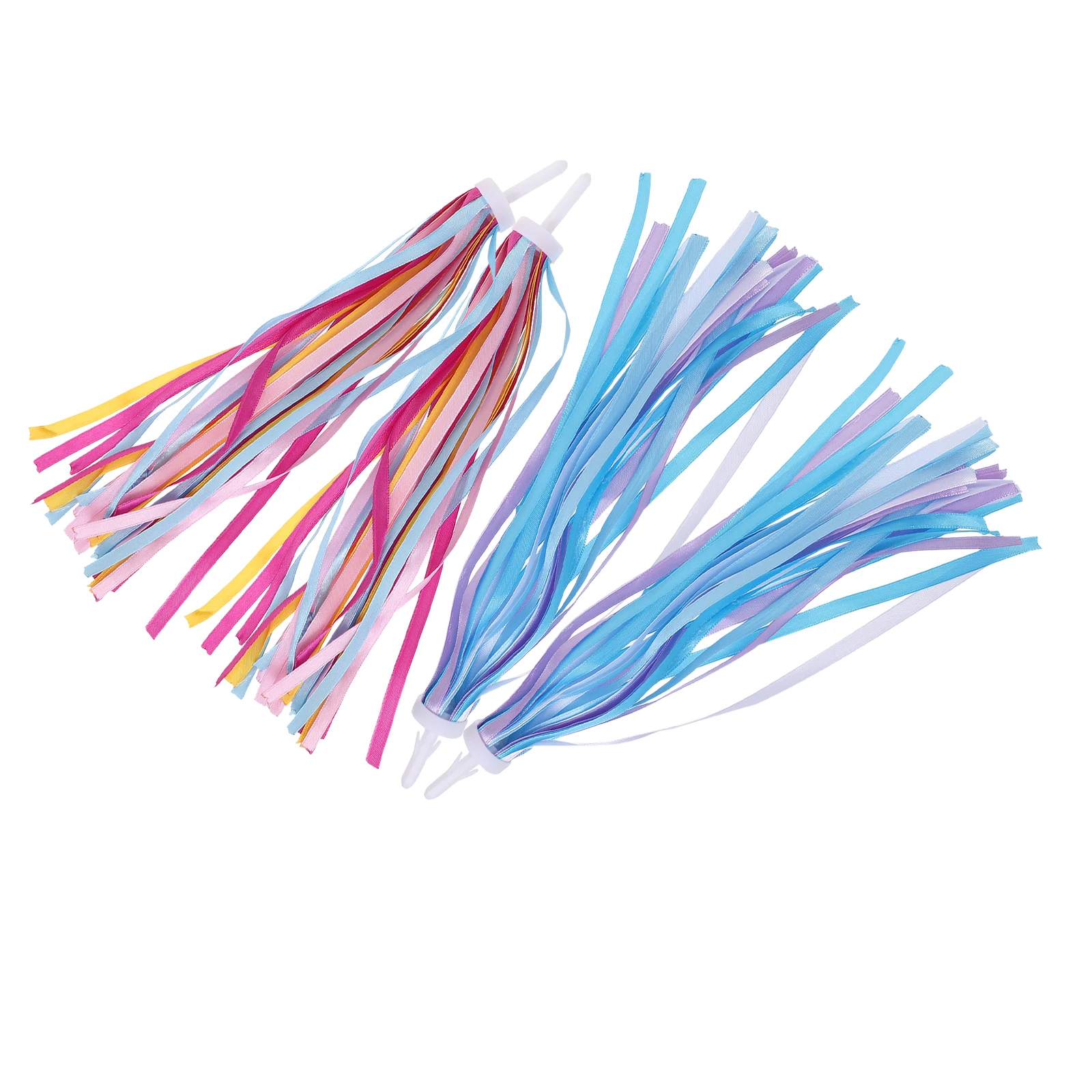 

2 Pairs Bike H Streamers Colorful Decorative Ribbon for Girl Stroller Scooter Accessories PP Plastic PET Cloth Durability