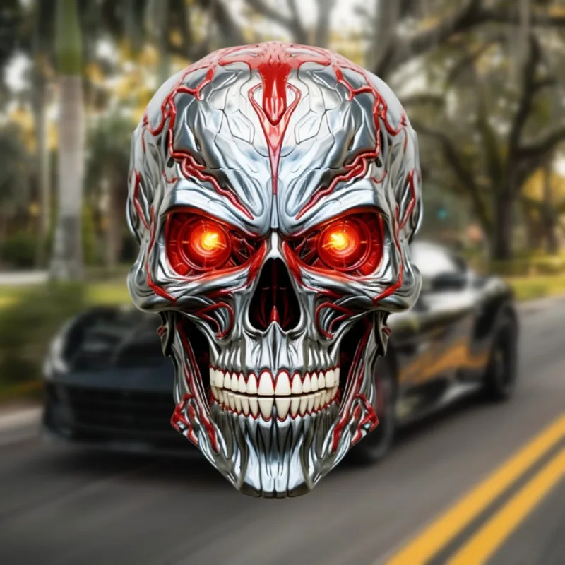 Creative Mechanical Skull Motorcycle Stickers Motorbike Fuel Tank Fairing Waterproof Sunscreen Skeleton Motocross Decoration