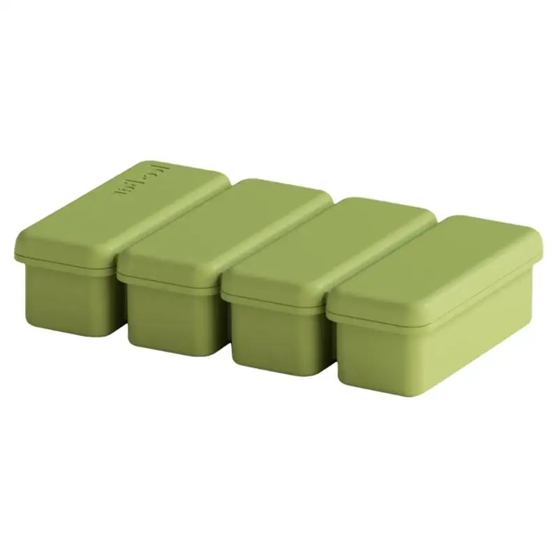 냉동고용 대형 아이스 큐브 몰드, 식품 등급 아이스 큐브 트레이, 뚜껑 포함, 4 그리드, 재사용 가능 아이스 몰드