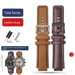 Genuine leather Watch Strap For Timex compass Watchband T2n739 T2n720 T2n721 Series Watch Band 24*16mm men's Convex mouth