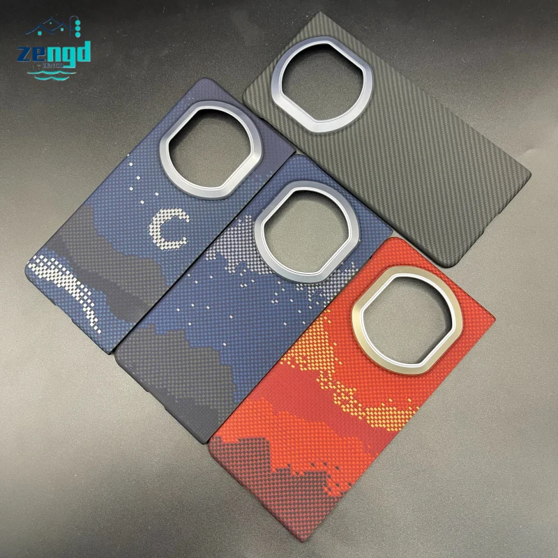 

Магнитный чехол для Huawei Mate X7, углеродное волокно, арамидная кевларовая ткань, жесткая задняя часть, ультратонкий, легкий, против царапин
