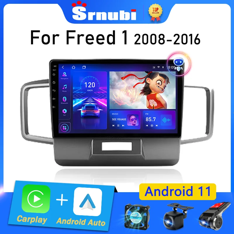 

Srnubi 2 Din Android 11 Car Radio for Honda Freed 1 Spike 2008 - 2016 Multimedia Player 2din Carplay Stereo 4G GPS DVD Head Unit