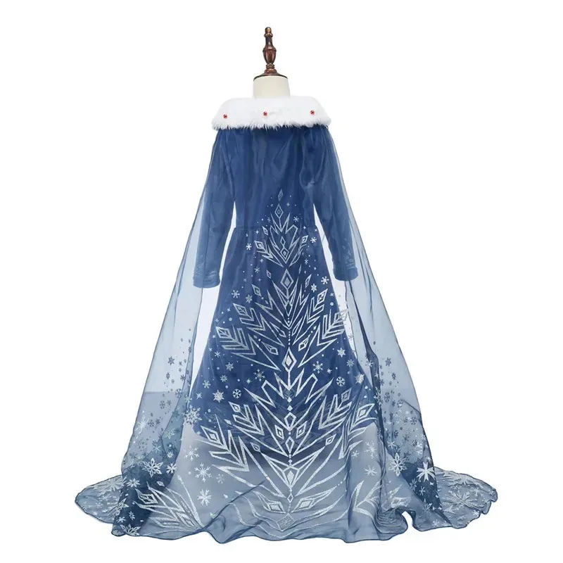 

XT8Children Snow Queen Princess Winter Girl Elsa Costume Carnival Birthday Holiday Party Dress Kids New Outfit Clothe@XT6！