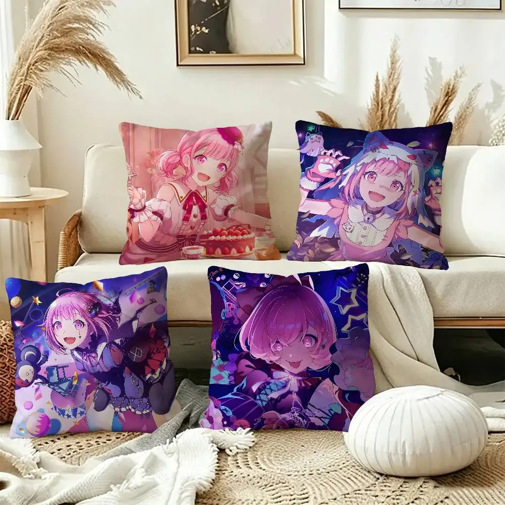 Project SEKAI Cartoon Girl Otori Emu Pillow Covers Sofa Decorative Home Double-sided Printing Short Plush Cute Cushion Cover