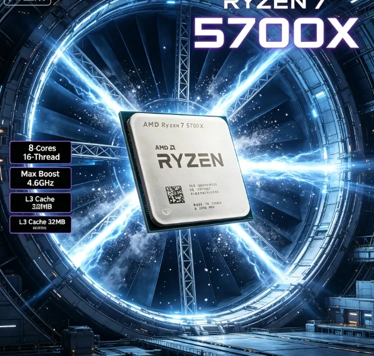 New Tray Version AMD Ryzen 7 5700X 8 Core 16 Thread CPU 7NM 32M Cache 3.4GHz 4.6GHz AM4 DDR4 Desktop Gaming Processor No Cooler