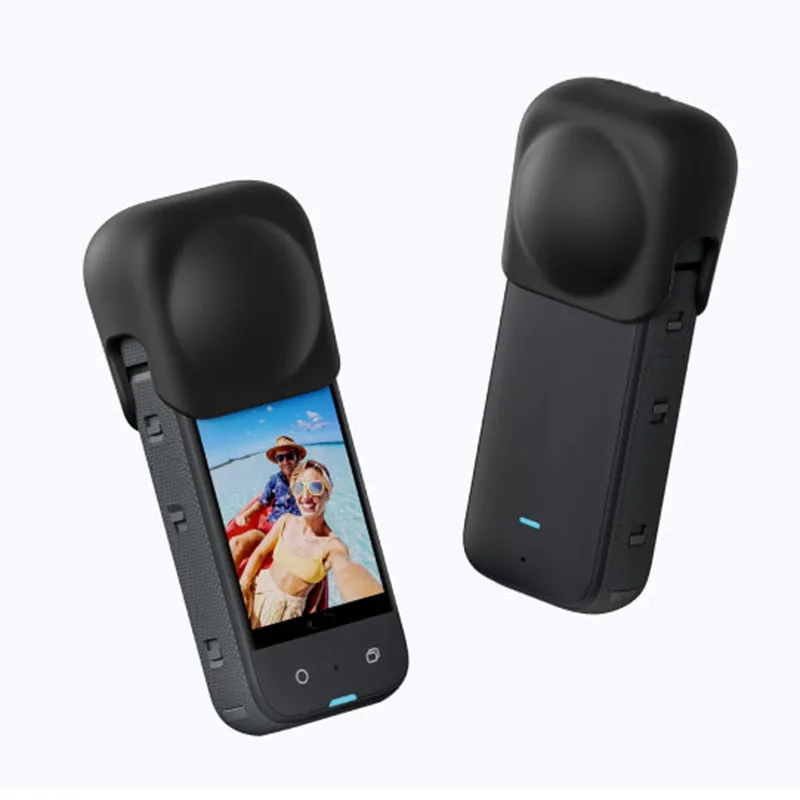 غطاء عدسة حماية محمول من السيليكون لغطاء شاشة الكاميرا الرياضية البانورامية لملحقات Insta360 One X3