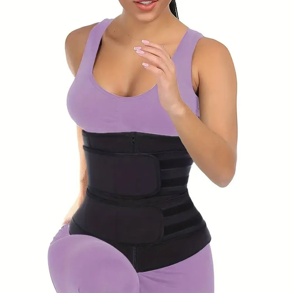 waist trainersCross-border Women's Waist Trainer Adjustable Zip-up Style Tummy Control Belt Enhanced Body Shaping Waist Support