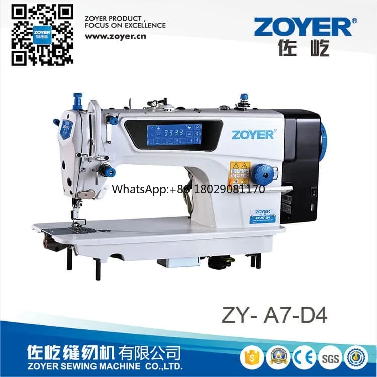 ZY-A7-D4 zoyer speaking screen touch direct drive auto trimmer high speed lockstitch intelligent industrial sewing machine