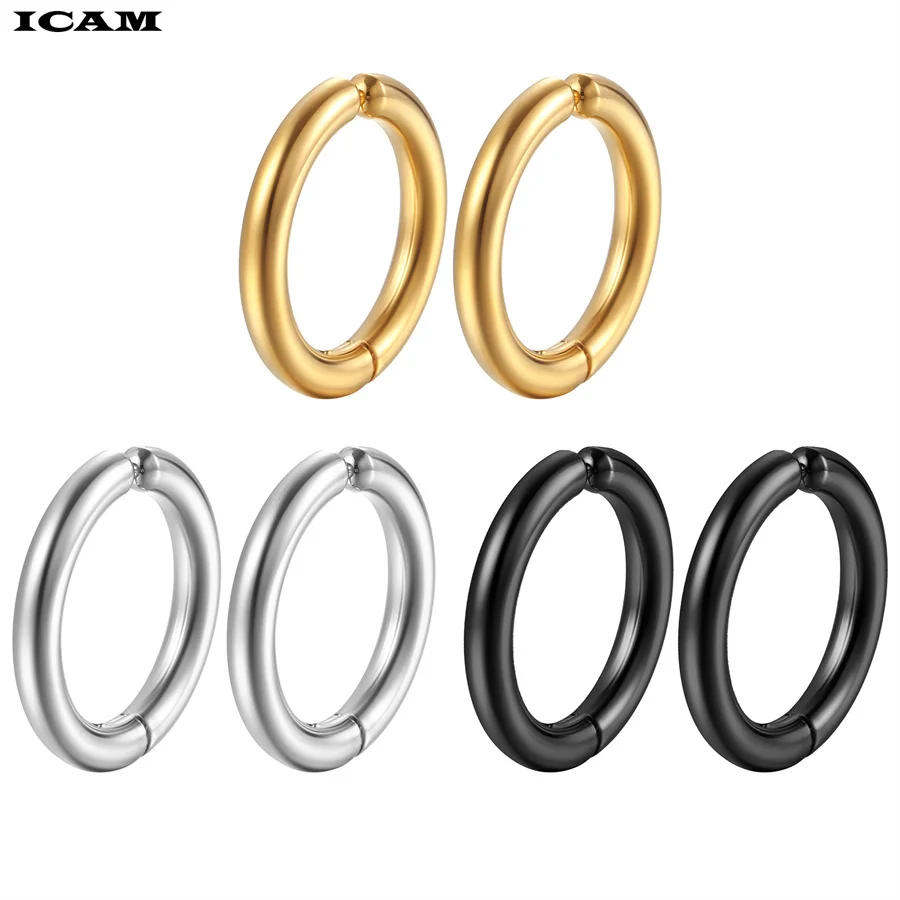 Punk Non Piercing Clip for Man Woman Titanium Steel Magnetic Type Stud Earrings Teens Hip Hop Style Ear Ring Jewelry Accessories