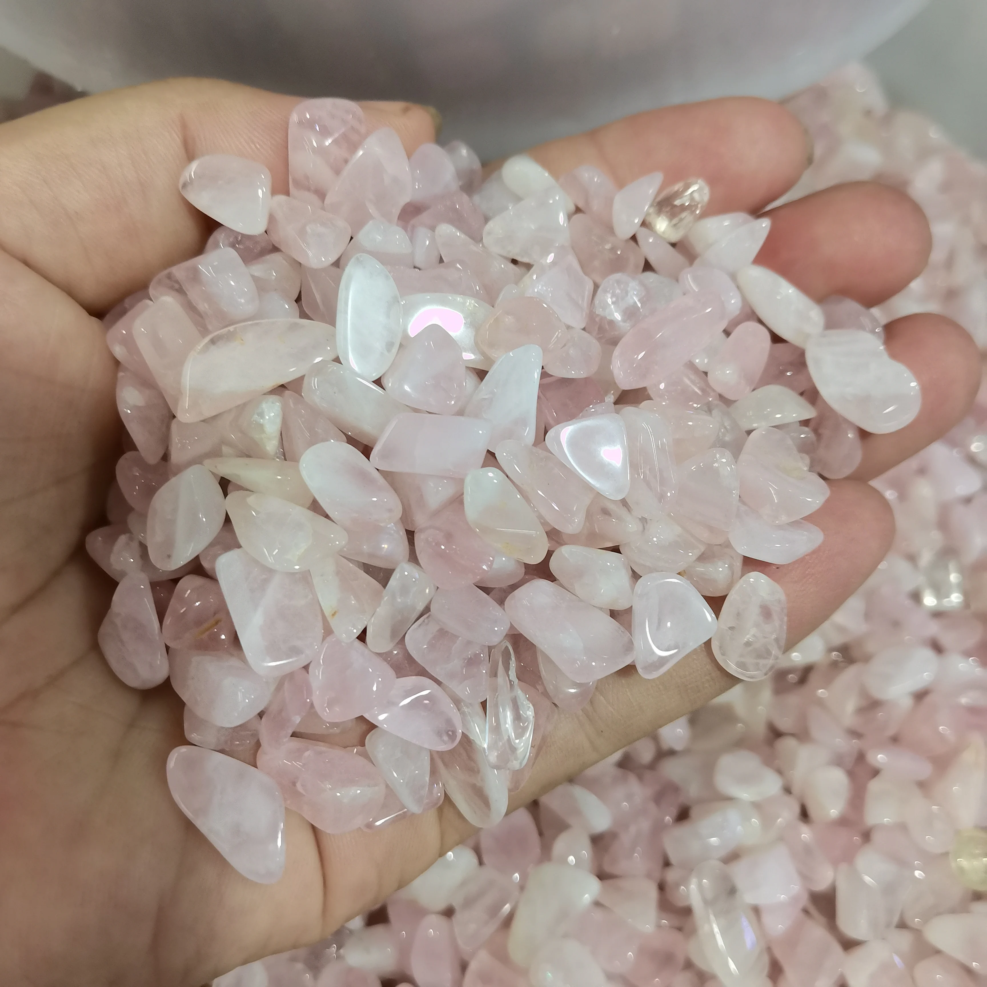 5-7mm Natural Crystal Rose Quartz Mineral Specimen Healing Stone Quartz for Aquarium Stone Home Decoration DIY