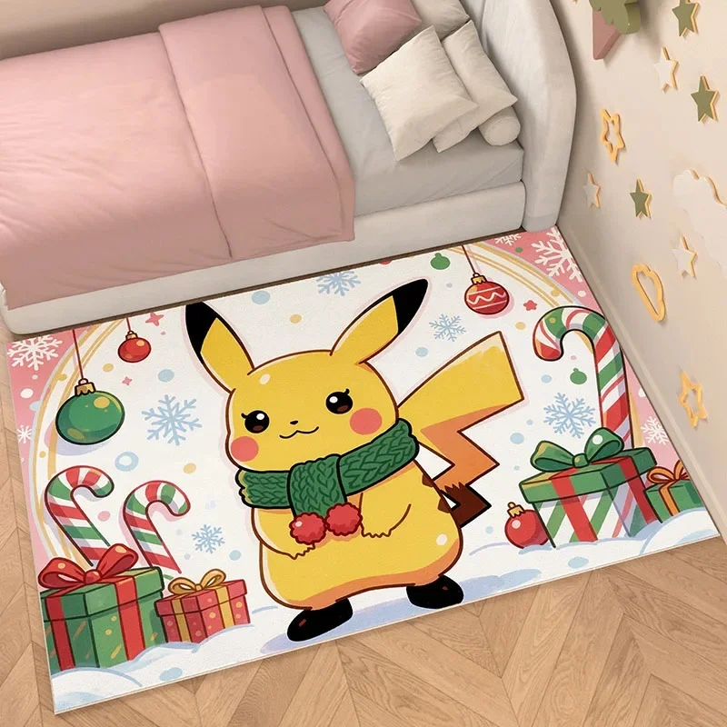 Area Rug, Faux Cashmere, Pikachu 3D Print, Soft Water Absorbent, Bauble Gift Pattern Home Non Slip Rug