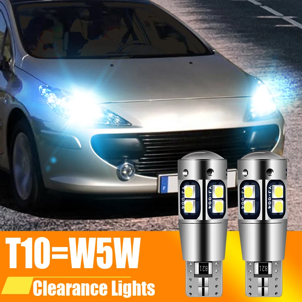 2x LED Clearance Light W5W T10 For Peugeot 1007 107 206 207 307 SW CC 4007 4008 407 508 607 806 807 Bipper Tepee Expert Partner