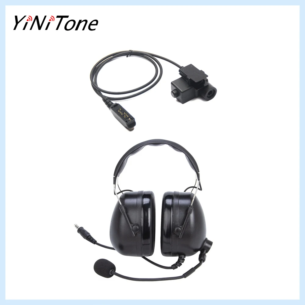 

Universal Aviation Pilot Headphone Two Way Radio Headset Microphone with U94 PTT Adapter for Sepura Stp8000 Stp8030 Stp8035 stp8