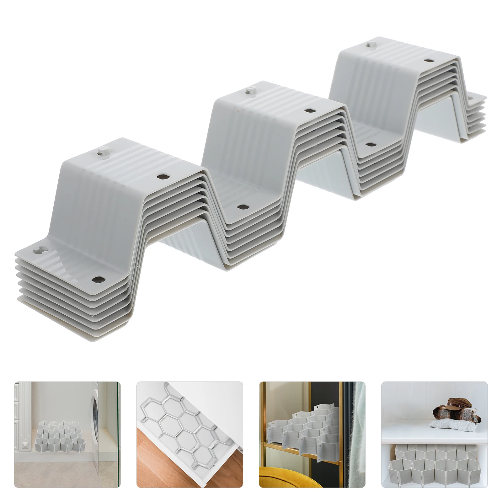 

1 Set Plastic Drawer Organizer Diy Sub-Grid Divider For Socks Underwear Storage Multipurpose Divider For Deep Drawers Household