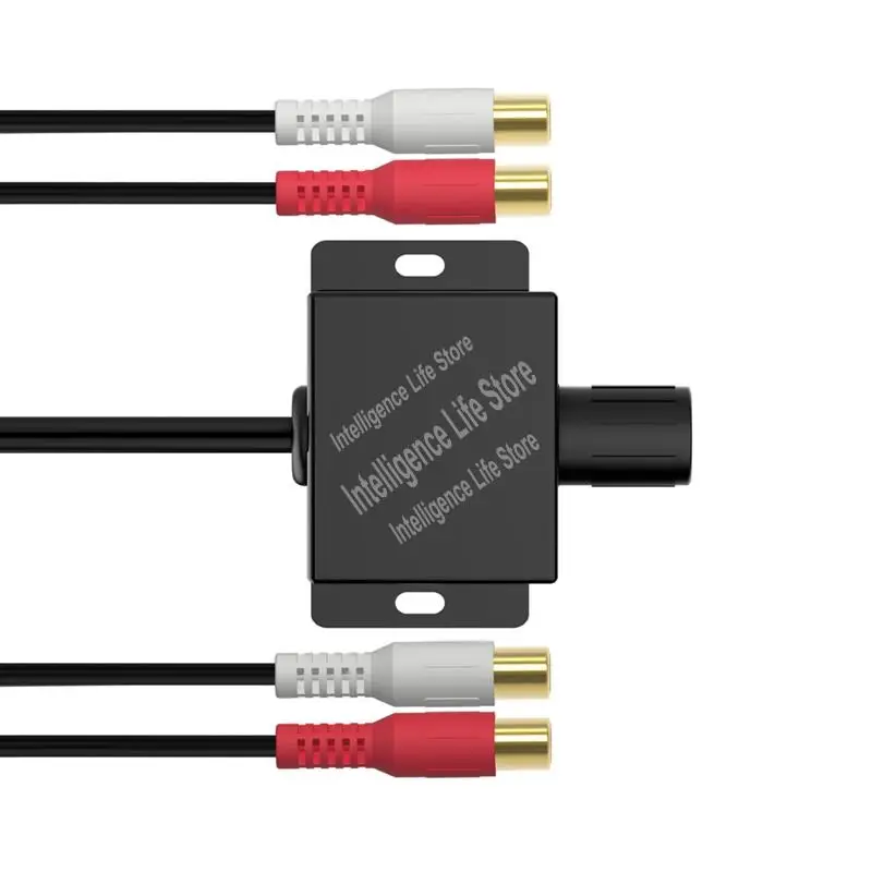 سيارة مضخم الصوت باس مستوى التحكم عن بعد في مستوى الصوت المقبض 2RCA الذكور والإناث المدخلات والمخرجات منظم حجم السيارة استبدال