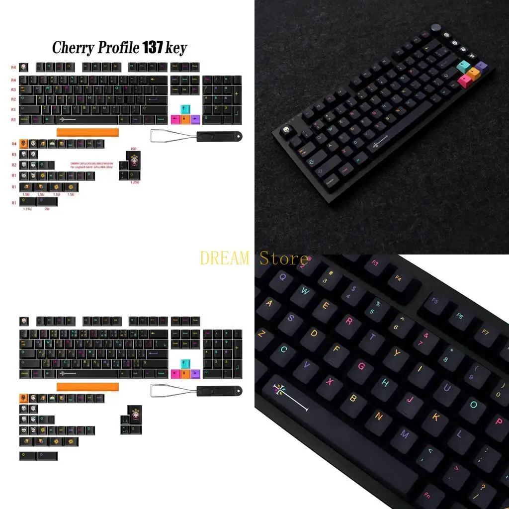 

PBT Keycaps 137pcs Подводной мировой сублимация Клюки Установка CherryProfile персонализирован для механической клавиатуры