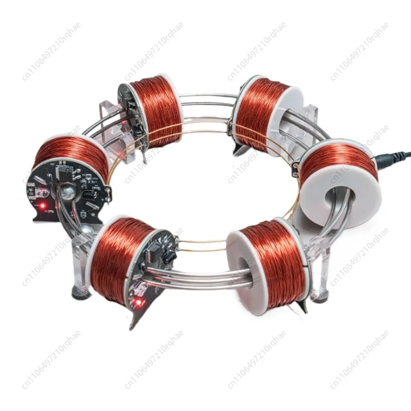 

Electromagnetic Coil Accelerator - 6 Coil Perpetual Motion Model, Magnetic Desk Decor & Science Gift