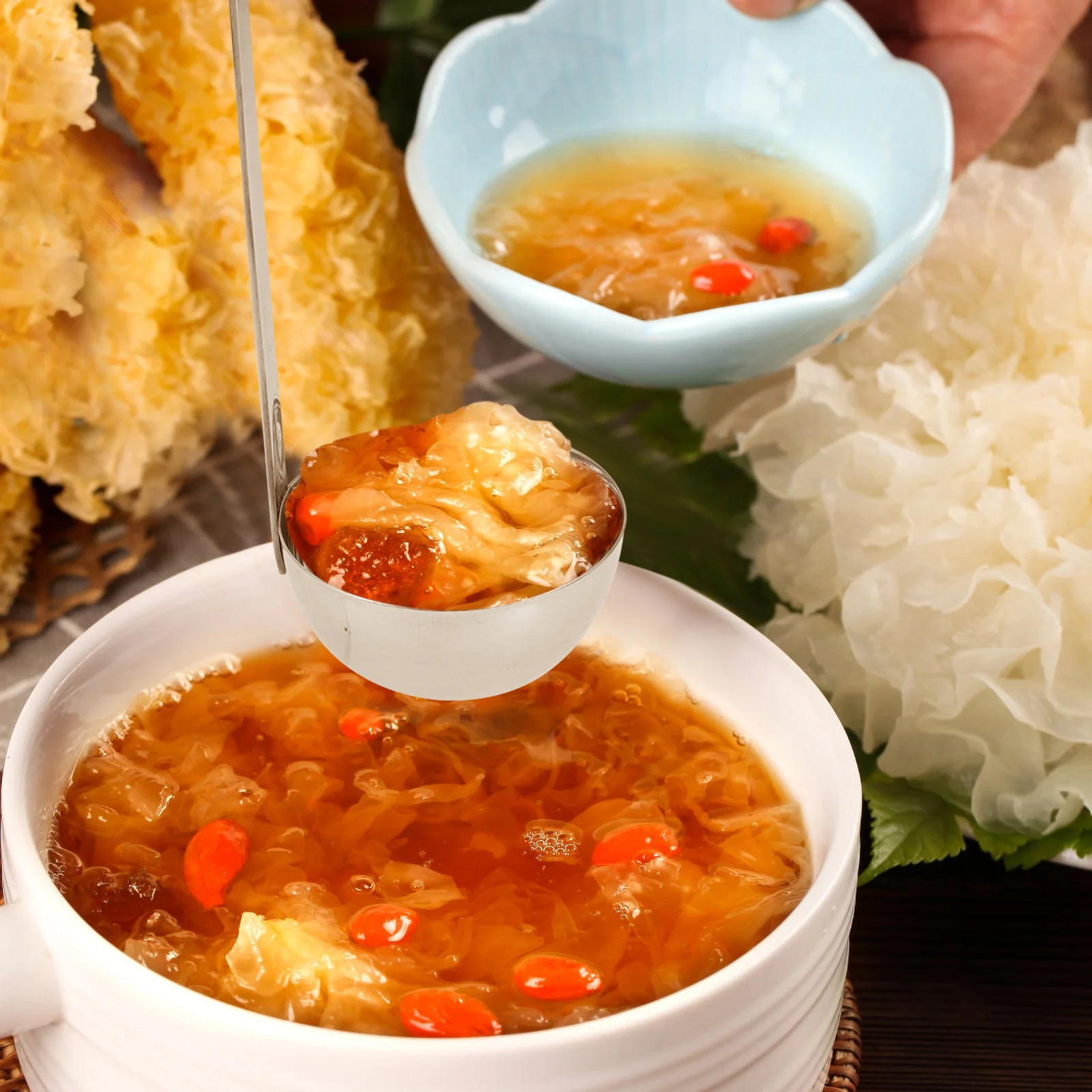 Spoon with Hook Food Serving Ladle Sauces Ladles Stainless Steel Soup for Restaurants Kitchen Metal Tableware Cocktail Strainer