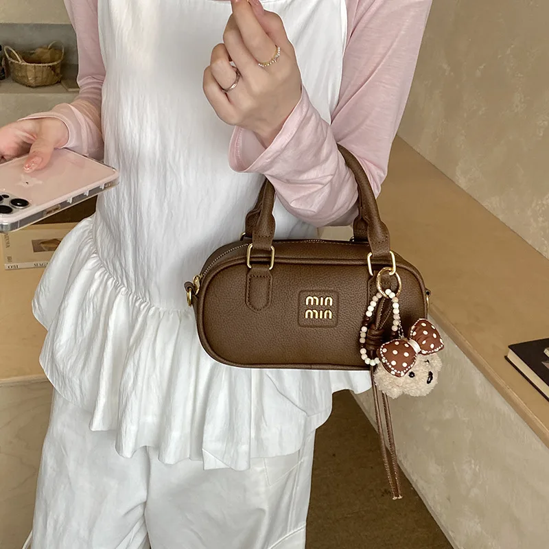 2026 New Retro Forest Style Bowling Bag, Fashionable & High-End Handbag, Versatile Crossbody Bag for Women Casual Shoulder Purse