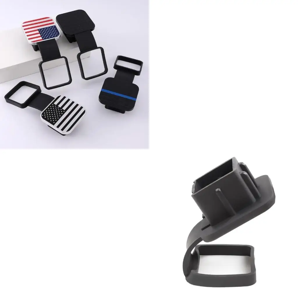  US American Flag Black Rubber Trailer Hitch Cover Fits 2