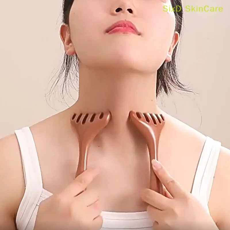 Cabeça cuidados pente meridiano massagem pente seis-garra gua sha raspagem massageador dente largo facial gua sha raspagem cuidados de massagem corporal