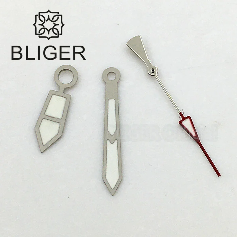 BLIGER Silver Watch Hands Green Luminous Fit NH35 NH36 ETA 2824 2836 Miyota 8205 8215 821A Mingzhu 2813 3804 Movement 3pcs