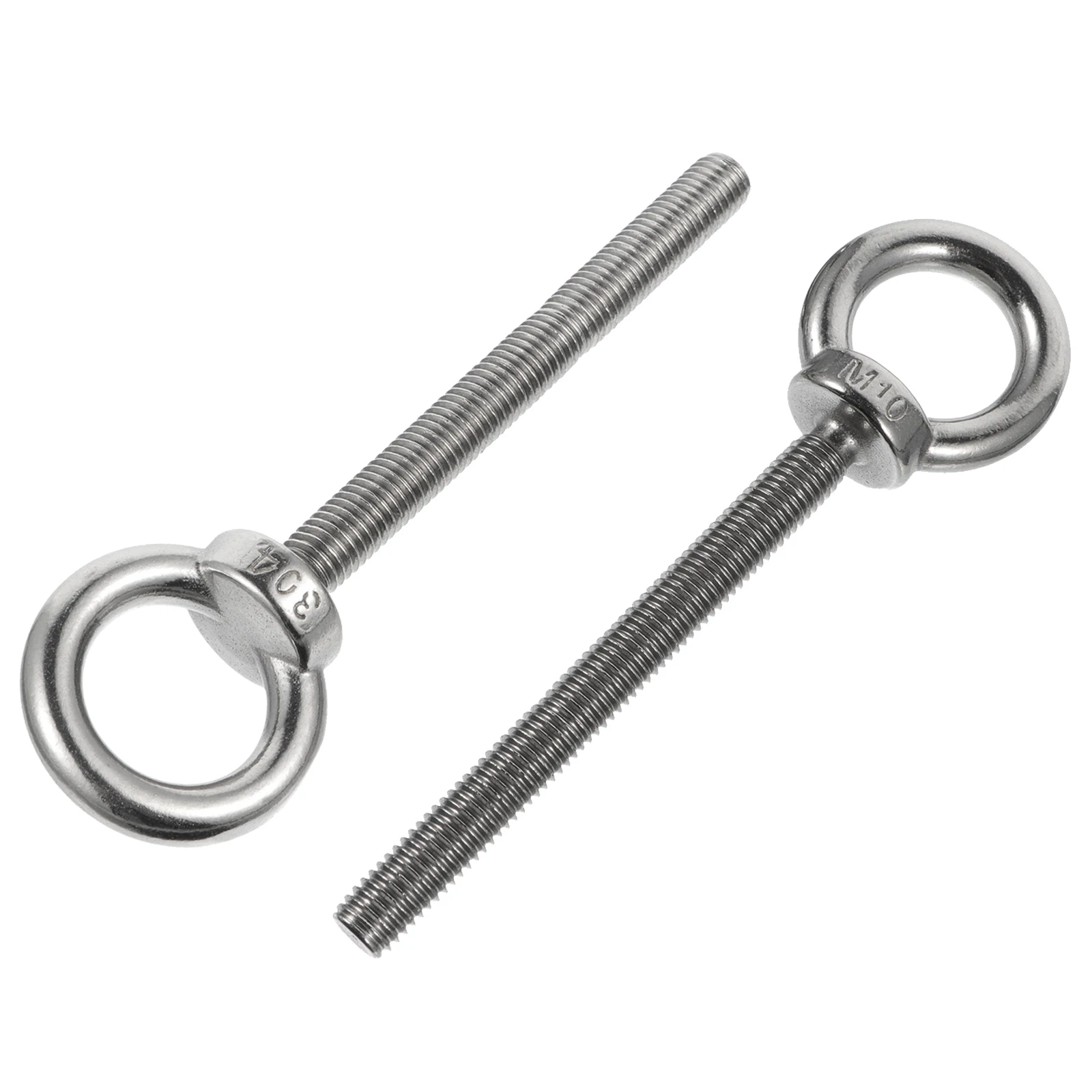 

2pcs Stainless Steel Hoist Bolts Self Tapping Threaded Eyebolts Eyelet Sturdy Ring Screws Heavy Duty Lifting Hardware Door