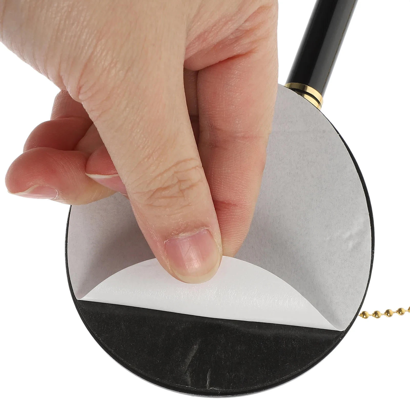 

Safety Pen Key Chain with Base and Holder for Desk Men Rotary Office Signing Thin Desktop