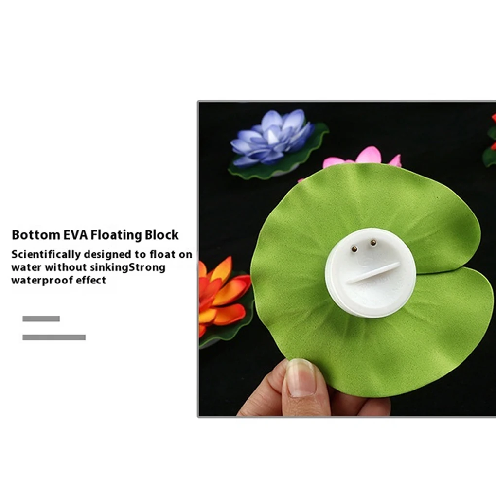 6PCS LED Lotus Night Lamp Floating Water Sensor Flower Lamp Garden Tank Decor Festive Party Accessories Wishing Lotus Light