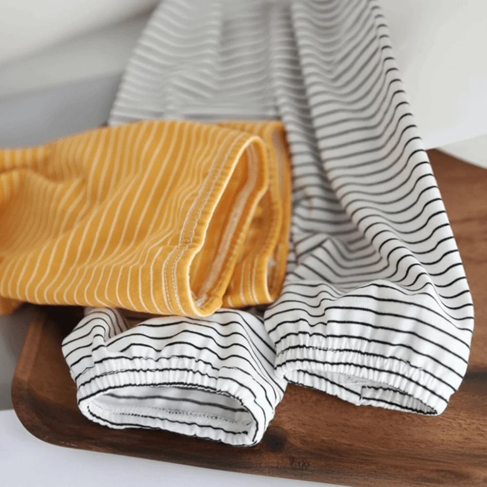 1 Pair Retro Sun Protection Sleeves Striped Design UV Protection Ice Silk Sleeves Breathable Elastic UV Resistant Sleeves
