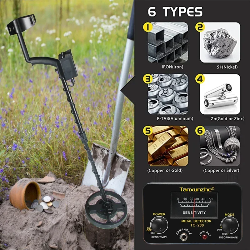 TC-200 Upgrade Metal Detector Underground Draad Ijzer Metalen Goud Detector Verstelbare Tracker Voor Schat Zoeken Nieuwe detect image 2