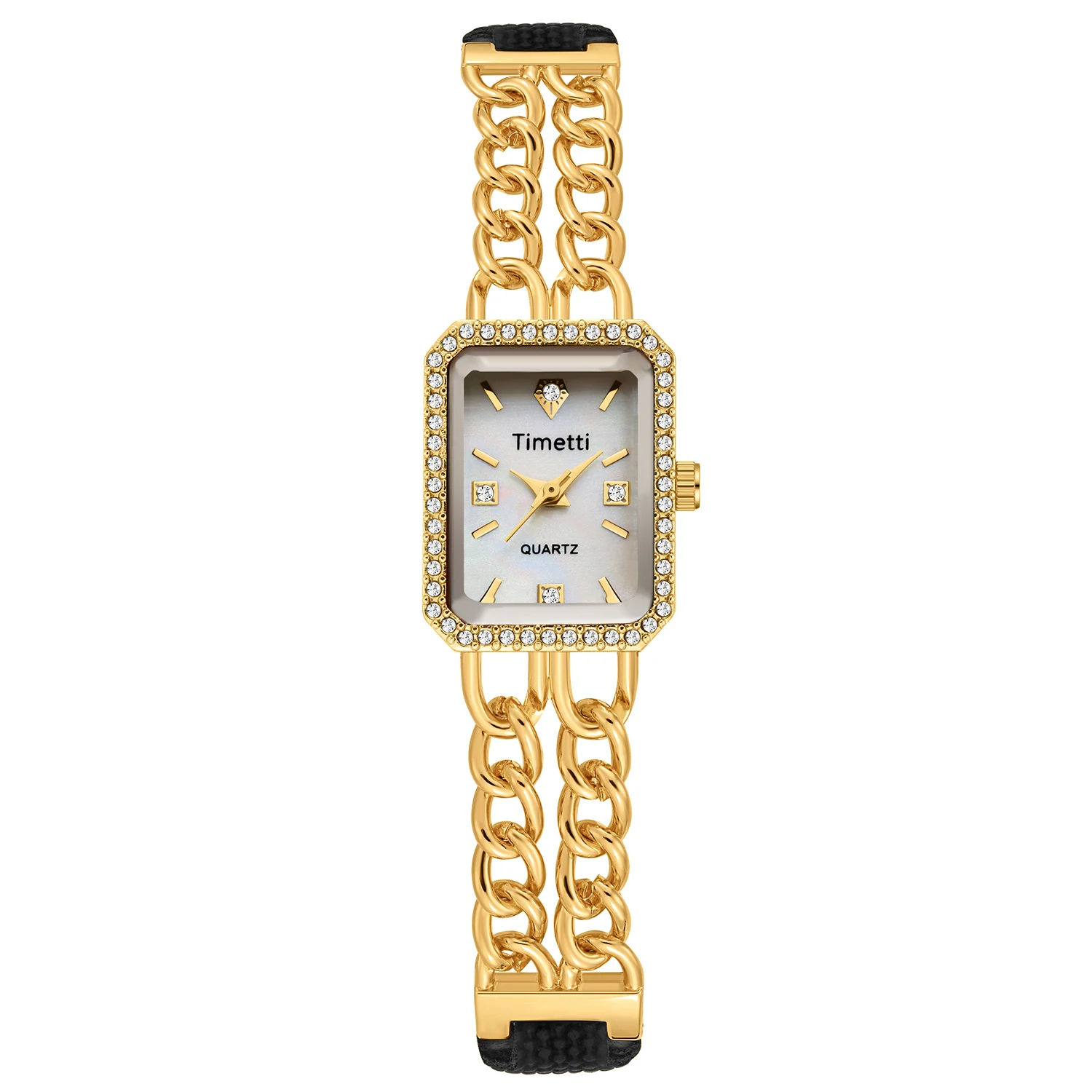 ساعة كوارتز متعددة الاستخدامات وبسيطة وعصرية مرصعة بحجر الراين