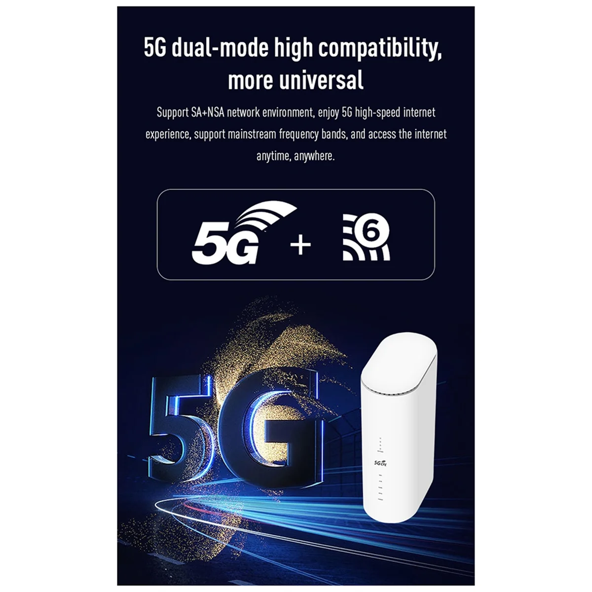 Wi-Fi6 CPE 5G Маршрутизатор 3000 Мбит/с 2,4G + 5G Двухдиапазонный модем-маршрутизатор Wi-Fi повторитель Gigabit LAN Беспроводной горячий спорт NR600 Вилка европейского стандарта