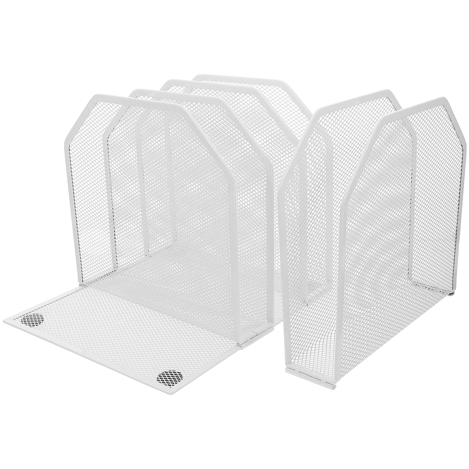 

Desk File Organizer Adjustable 5 Sections Metal Upright Desktop File Storage Rack for Home Office School Metal Paper Organizer