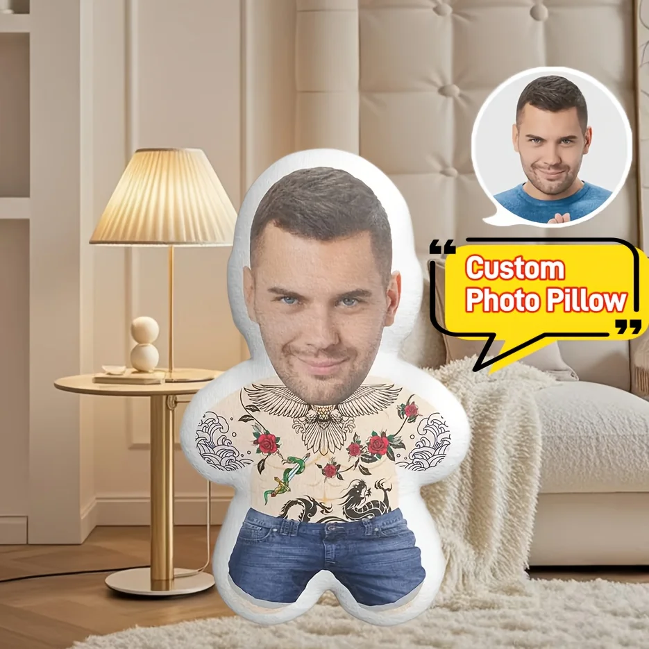 A Custom Eagle-Shaped Cushion Pillow, Interesting Expression Custom Pillow, Creative DIY Mini Cushion, Suitable for Living Room