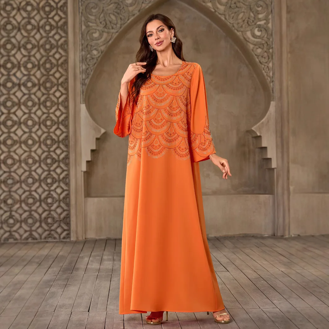 

Dubai Diamonds Abaya Women Muslim Dress Ramadan Islam Jalabiya Eid Djellaba Arabic Robe Caftan Marocain Femme Musulmane Vestidos