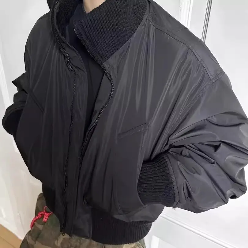 

Men's Oversize Pilot Jaet Cotton Coat Thi Bla Outerwear Autumn Winter Large Size American Sle Casual Faion Polyeste...